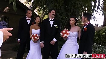 Bella Sposa Scopa Un Uomo Amico Dello Sposo
